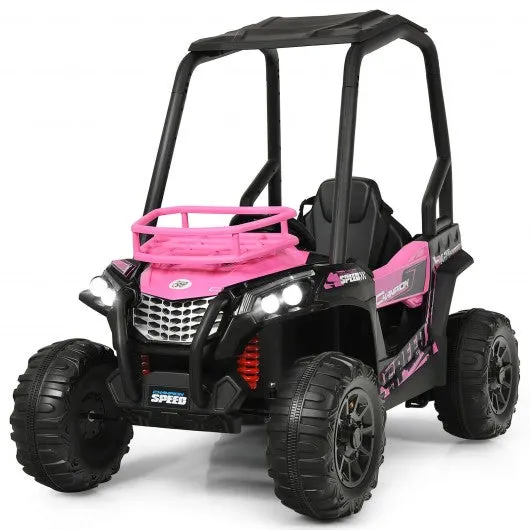 12V Kids RC Electric Ride On Off-Road UTV Truck with MP3 and Light-Pink