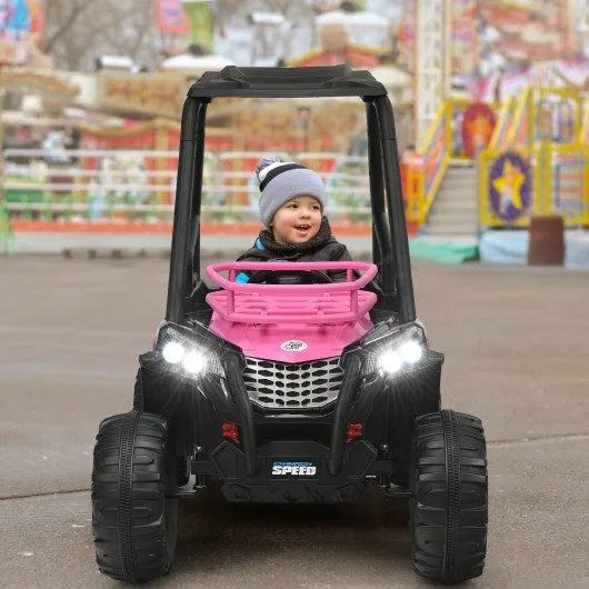 12V Kids RC Electric Ride On Off-Road UTV Truck with MP3 and Light-Pink