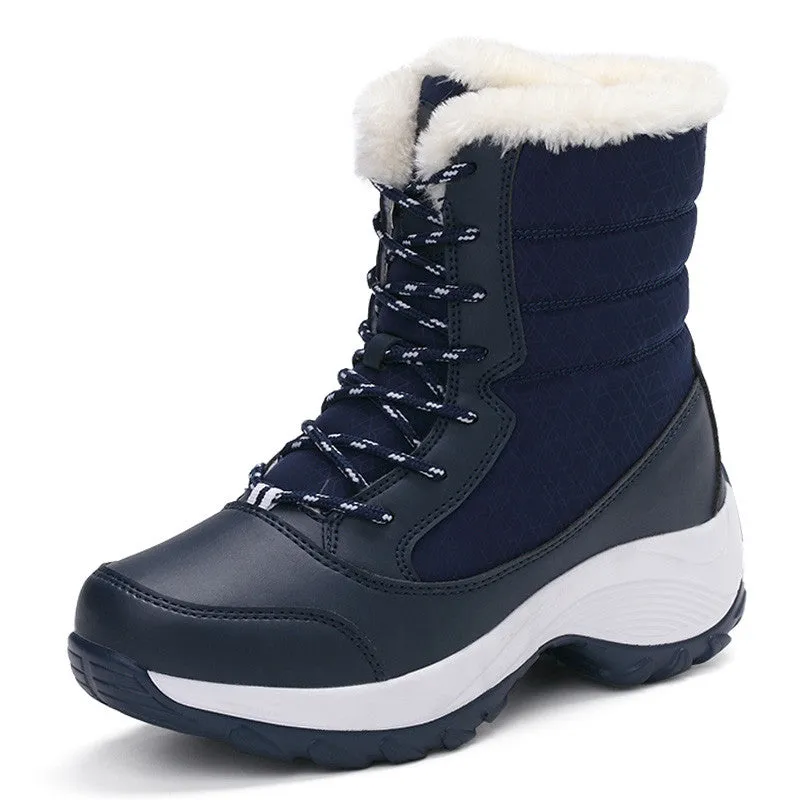 2016 women snow boots winter warm boots thick bottom platform waterproof ankle boots for women thick fur cotton shoes size 35-41