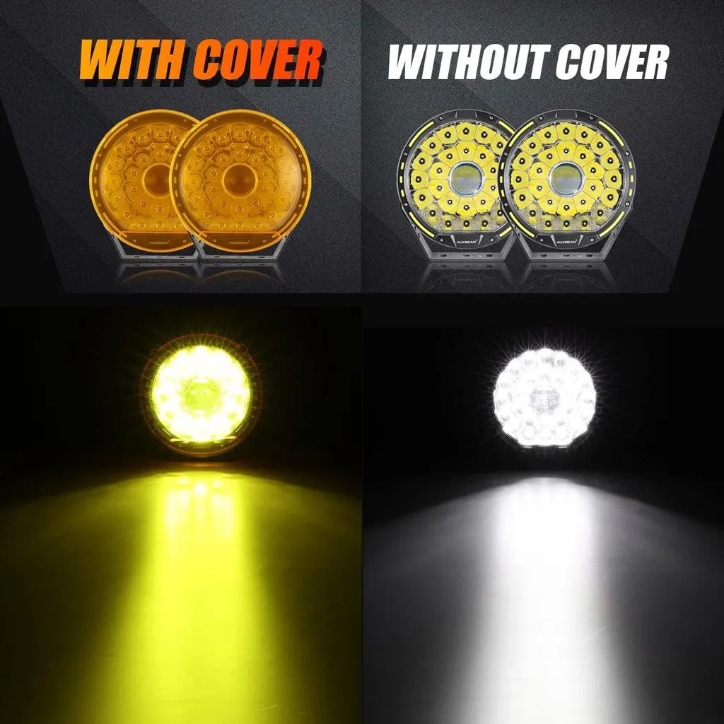 (2pcs/set) 7 Inch/ 9 Inch Round LED Driving Light Amber Cover Light Shield Cover