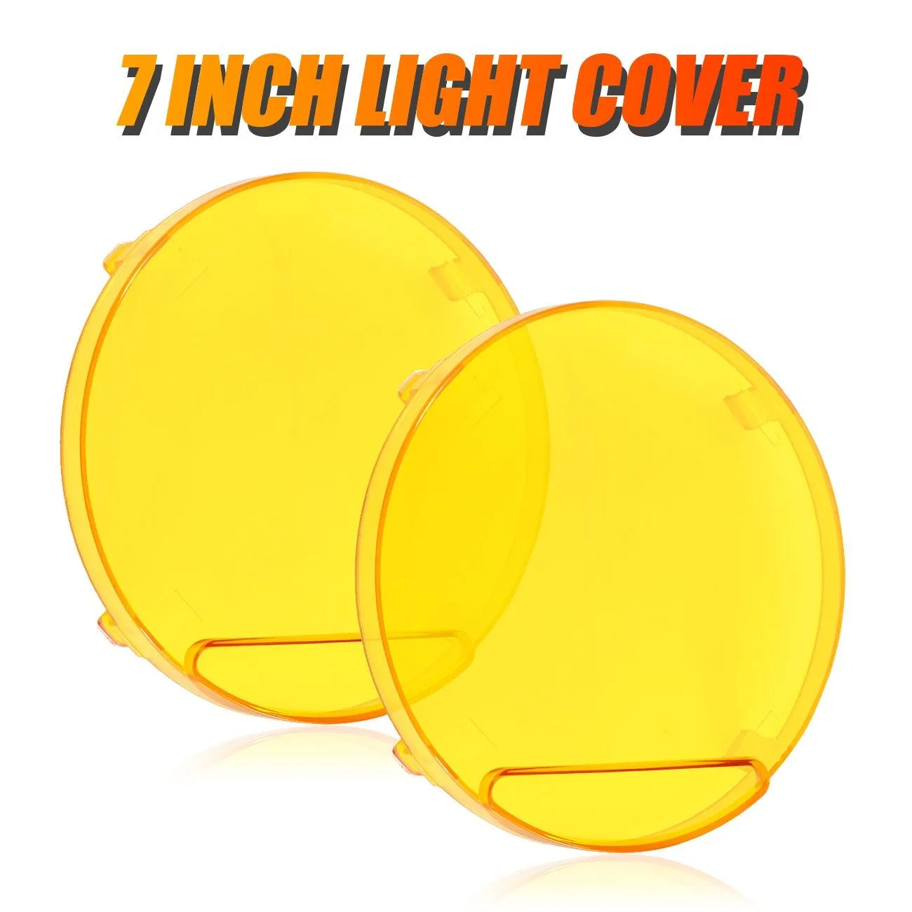 (2pcs/set) 7 Inch 90W Round Spot Beam Offroad LED Driving Lights w/ SAE Compliant Amber/Black Covers(Optional)