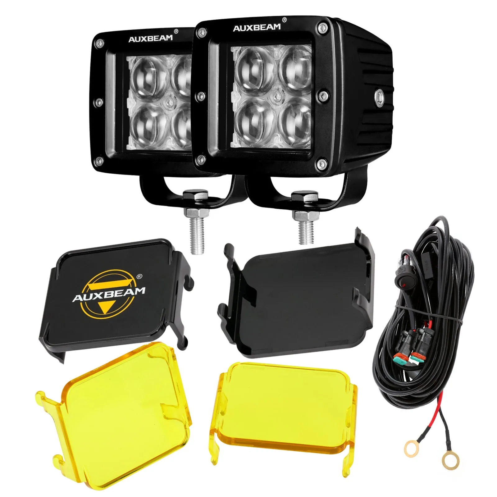 3''40W 4D HYPERSPOT Spot Square LED Pods Light for SUV ATV UTV Trucks Pickup Boat