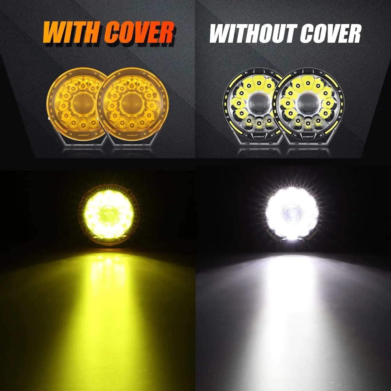 7 Inch Round LED Driving Light Amber Cover Light Shield Cover