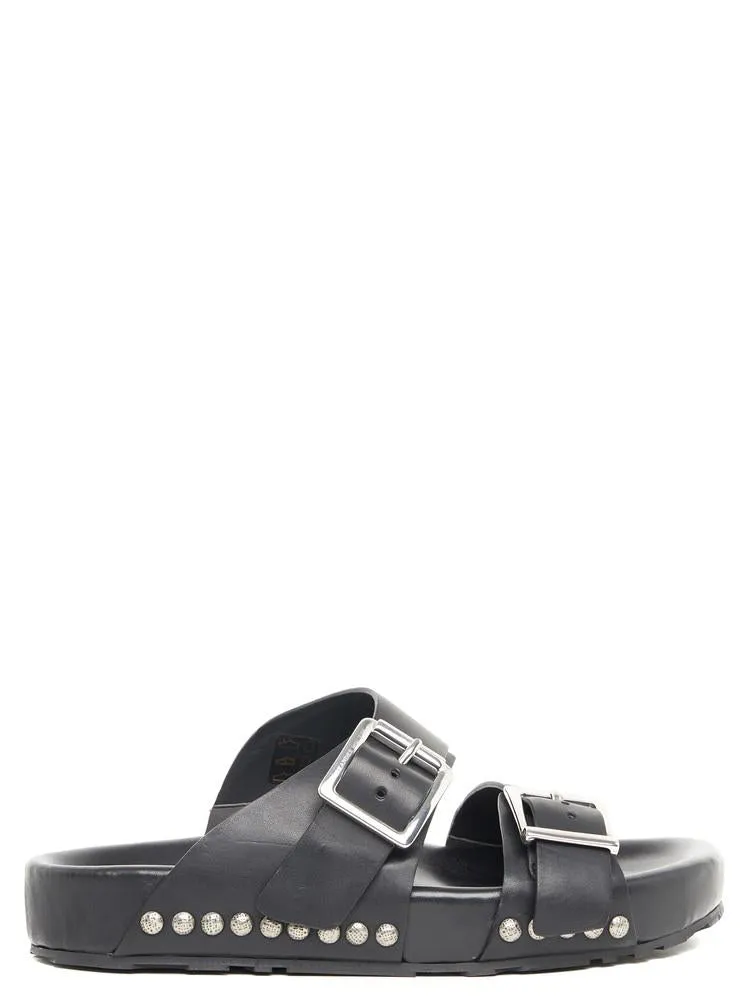 Alexander McQueen Buckled Studded Slides