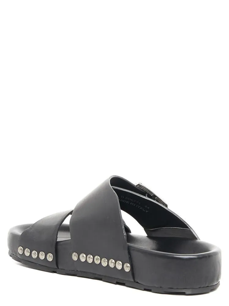 Alexander McQueen Buckled Studded Slides