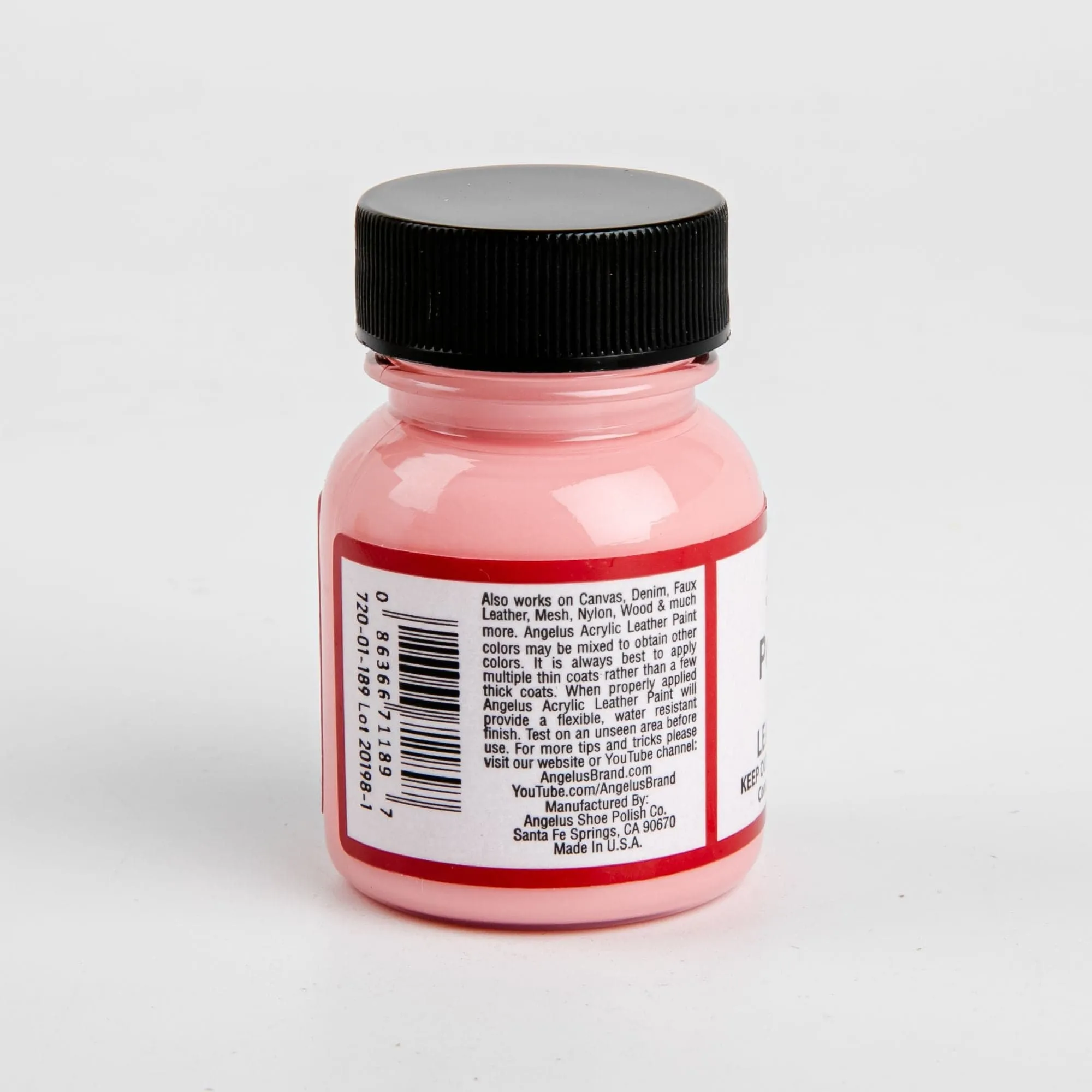 Angelus Acrylic Paint Petal Pink #189 29Ml Use On Leather, Vinyl Or Fabric