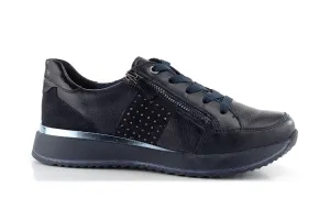 Ara - Las Vegas Studded Zip-Up Trainer Navy