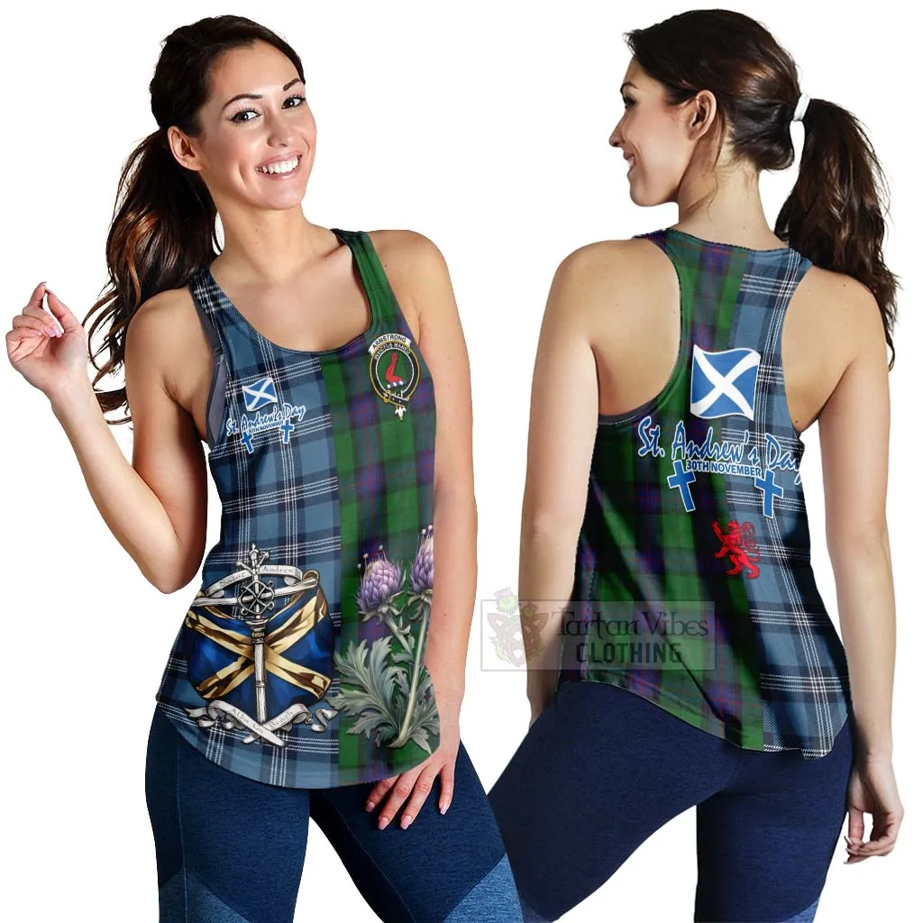 Armstrong Tartan Women's Racerback Tanks Happy St. Andrew's Day Half Tartan Style