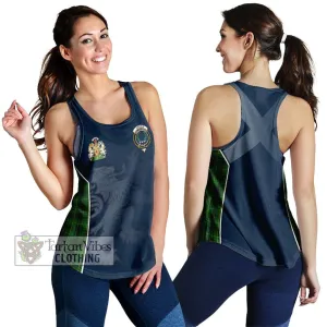 Arthur Tartan Women's Racerback Tanks with Family Crest and Lion Rampant Vibes Sport Style