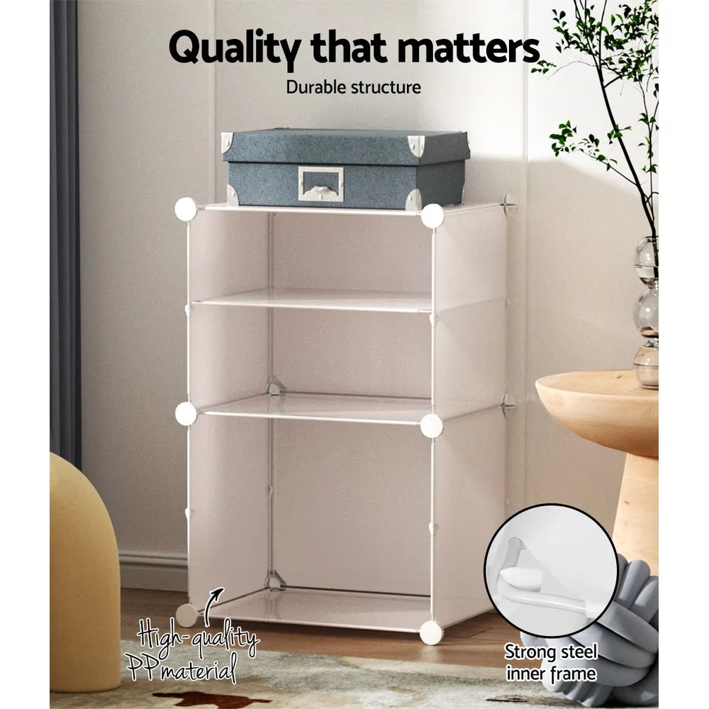 Artiss Shoe Rack DIY Set of 2 Storage Cube Stackable White