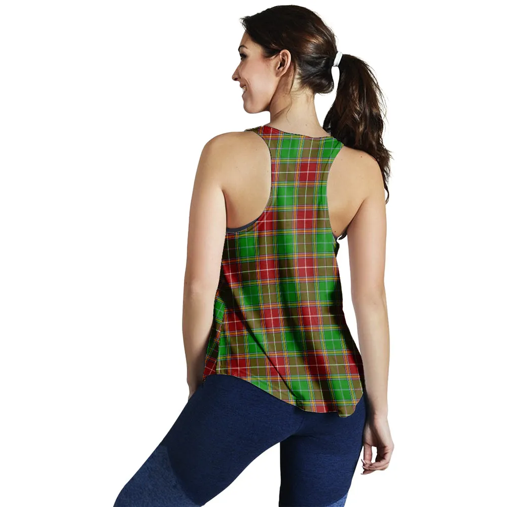 Baxter Modern Tartan Women Racerback Tanks with Family Crest