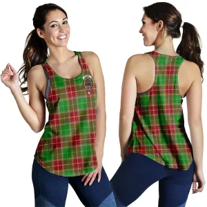 Baxter Modern Tartan Women Racerback Tanks with Family Crest