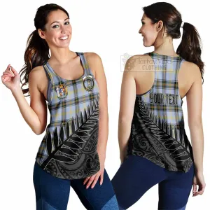 Bell Crest Tartan Women's Racerback Tanks with New Zealand Silver Fern Half Style