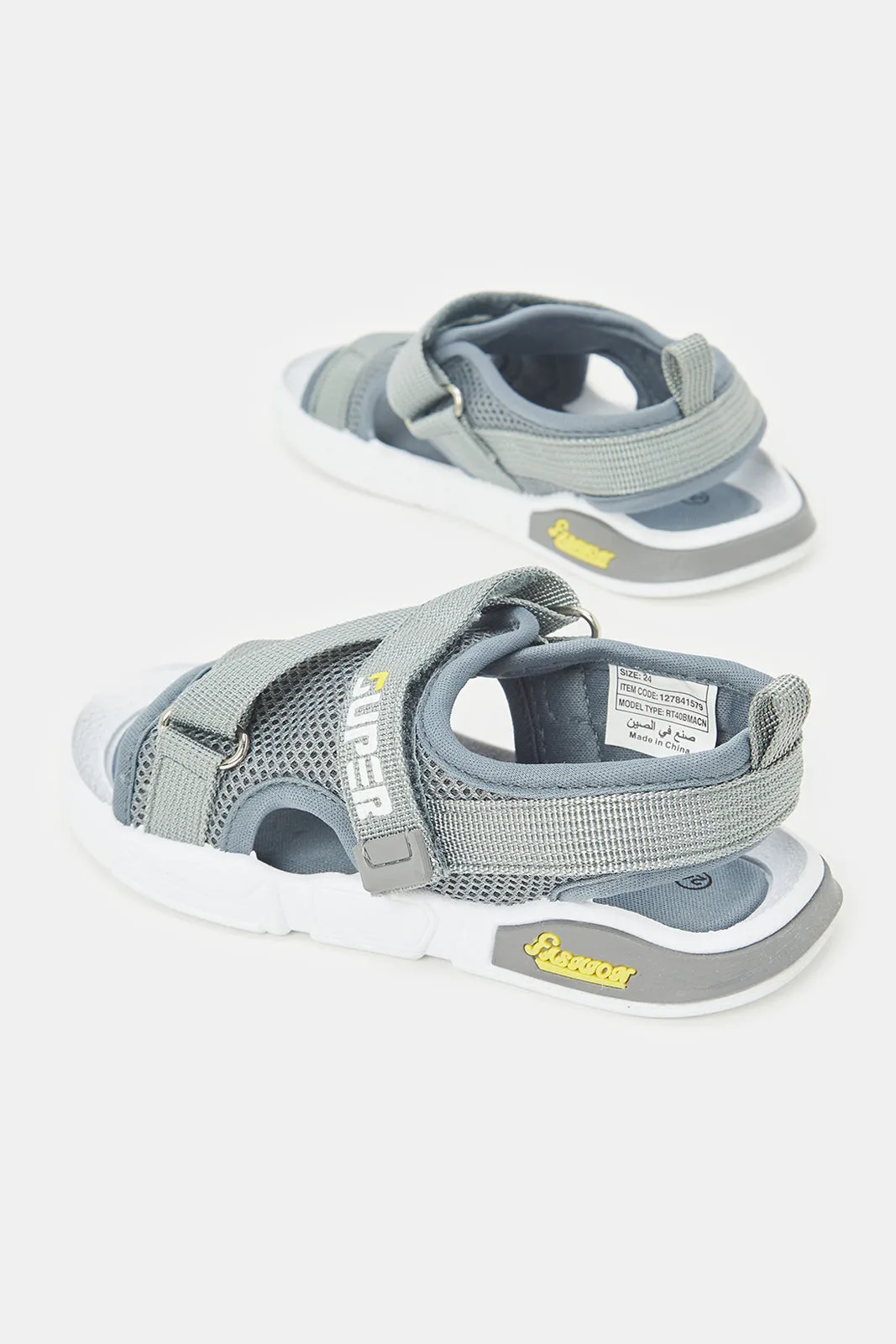 Boys Grey Strap Sandal