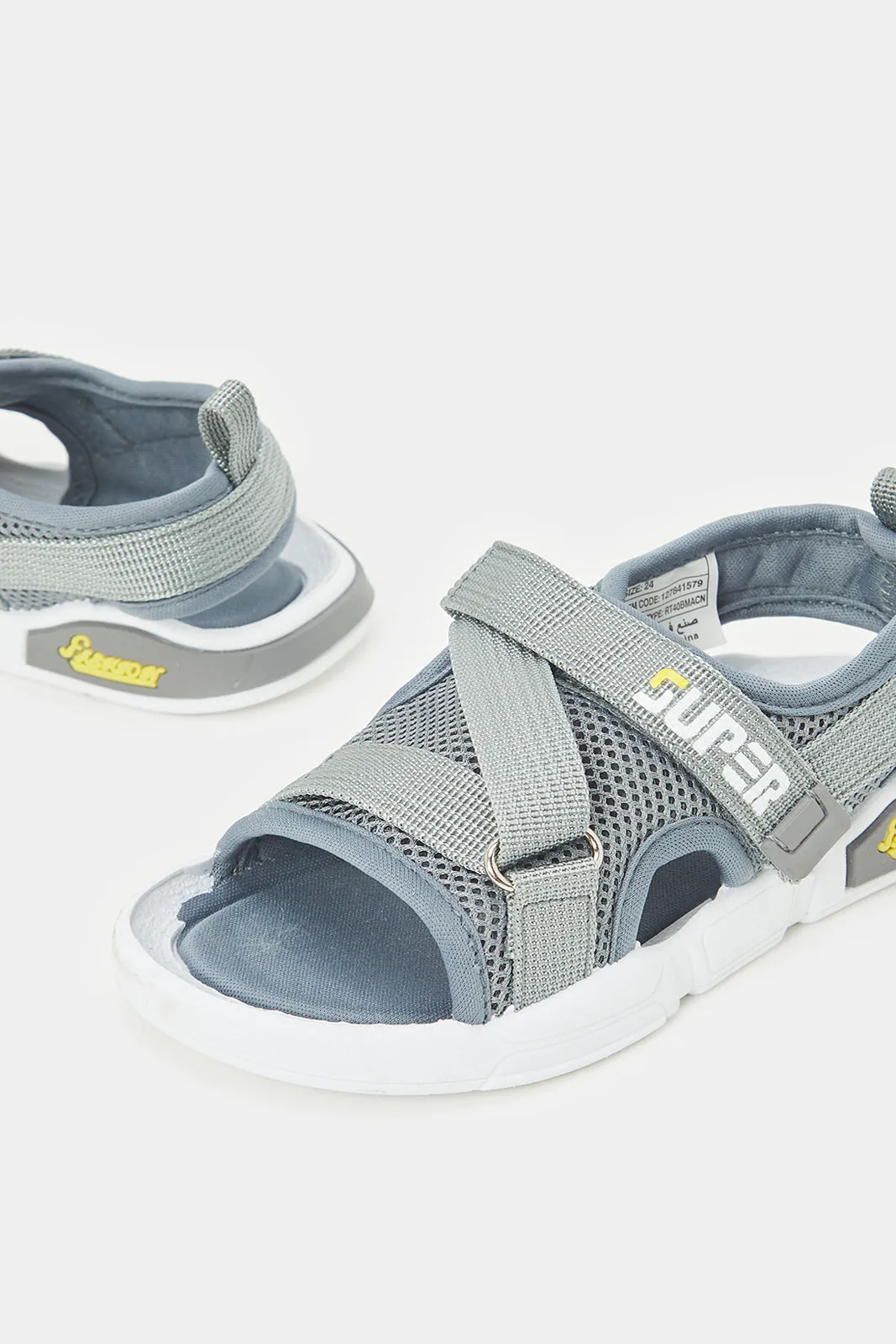 Boys Grey Strap Sandal