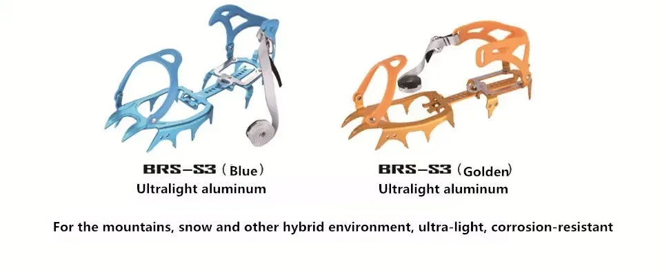 BRS-S3 14 Teeth Claws Snow Crampons Special Al-Alloy Ice Gripper Outdoor Climbing Mountaineering Equipment Non-Slip Crampons