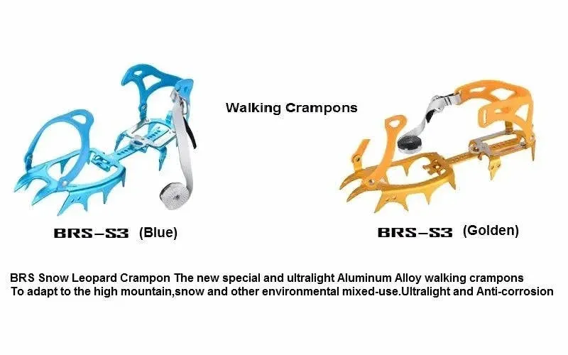 BRS-S3 14 Teeth Claws Snow Crampons Special Al-Alloy Ice Gripper Outdoor Climbing Mountaineering Equipment Non-Slip Crampons