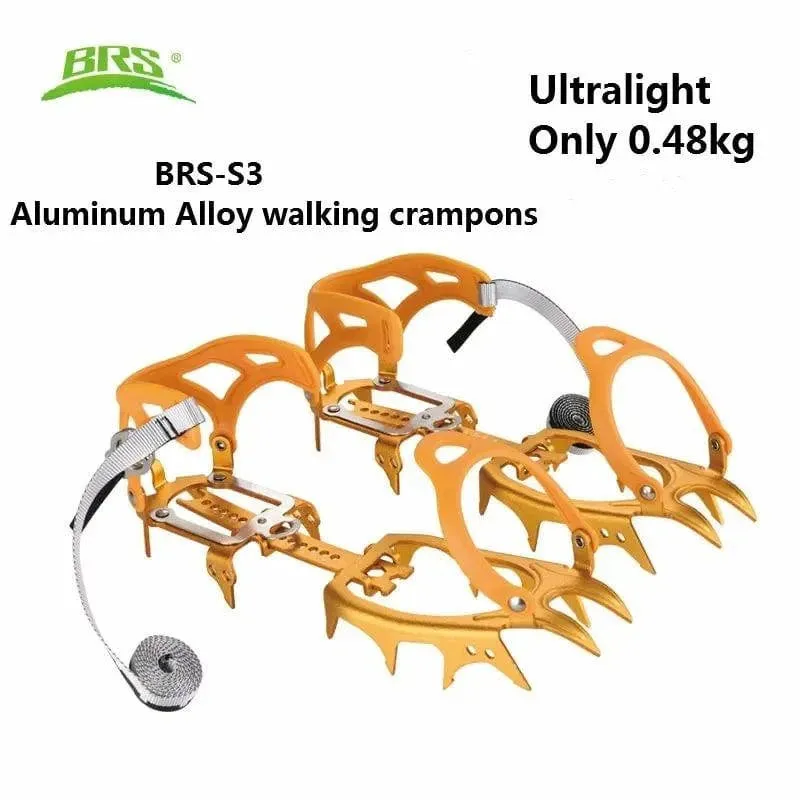 BRS-S3 14 Teeth Claws Snow Crampons Special Al-Alloy Ice Gripper Outdoor Climbing Mountaineering Equipment Non-Slip Crampons