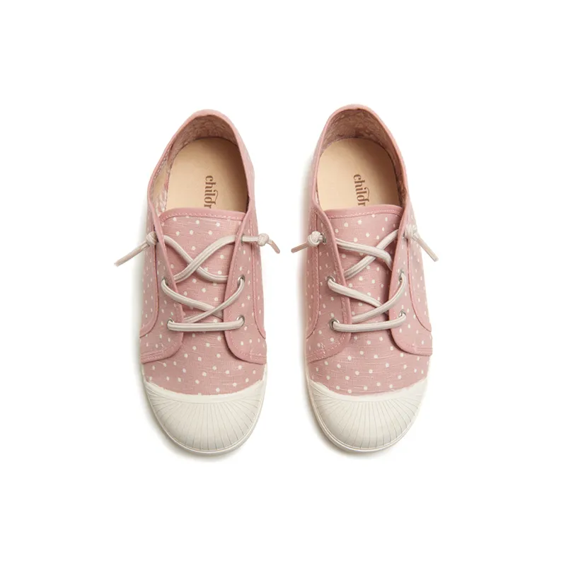 Canvas Elastic Sneaker In Pink Dots