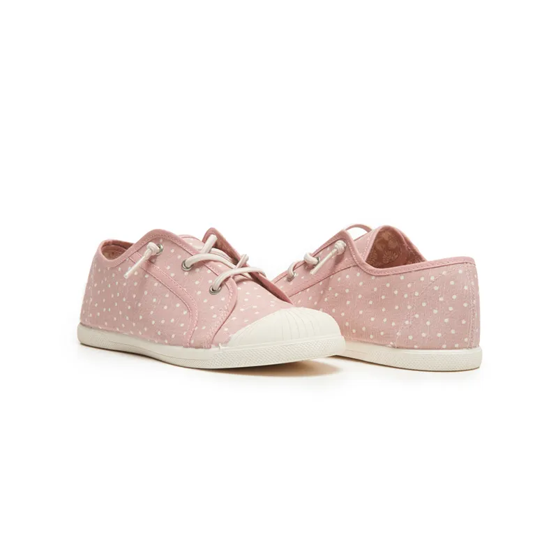 Canvas Elastic Sneaker In Pink Dots