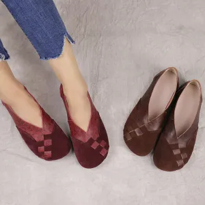 Casual Retro Leather Handmade Flat Shoes | Gift Shoes