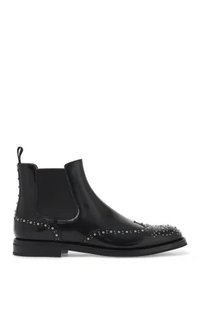 CHURCH'S Elegant Rebel Studded Leather Chelsea Boots