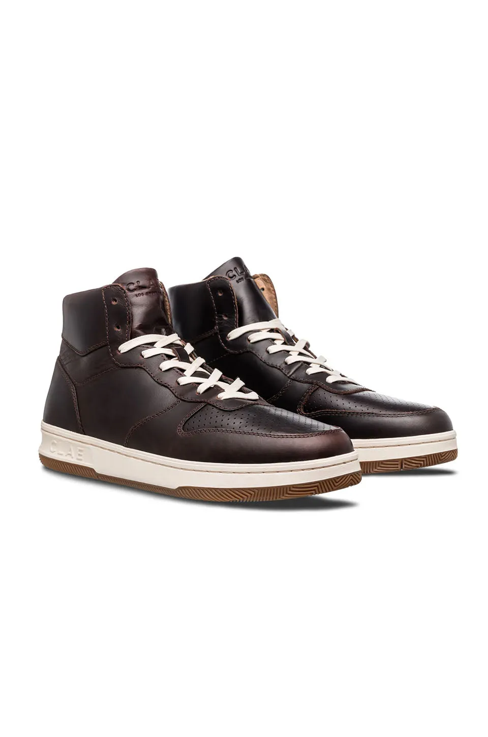 CLAE Malone Mid In Walrus Brown Leather