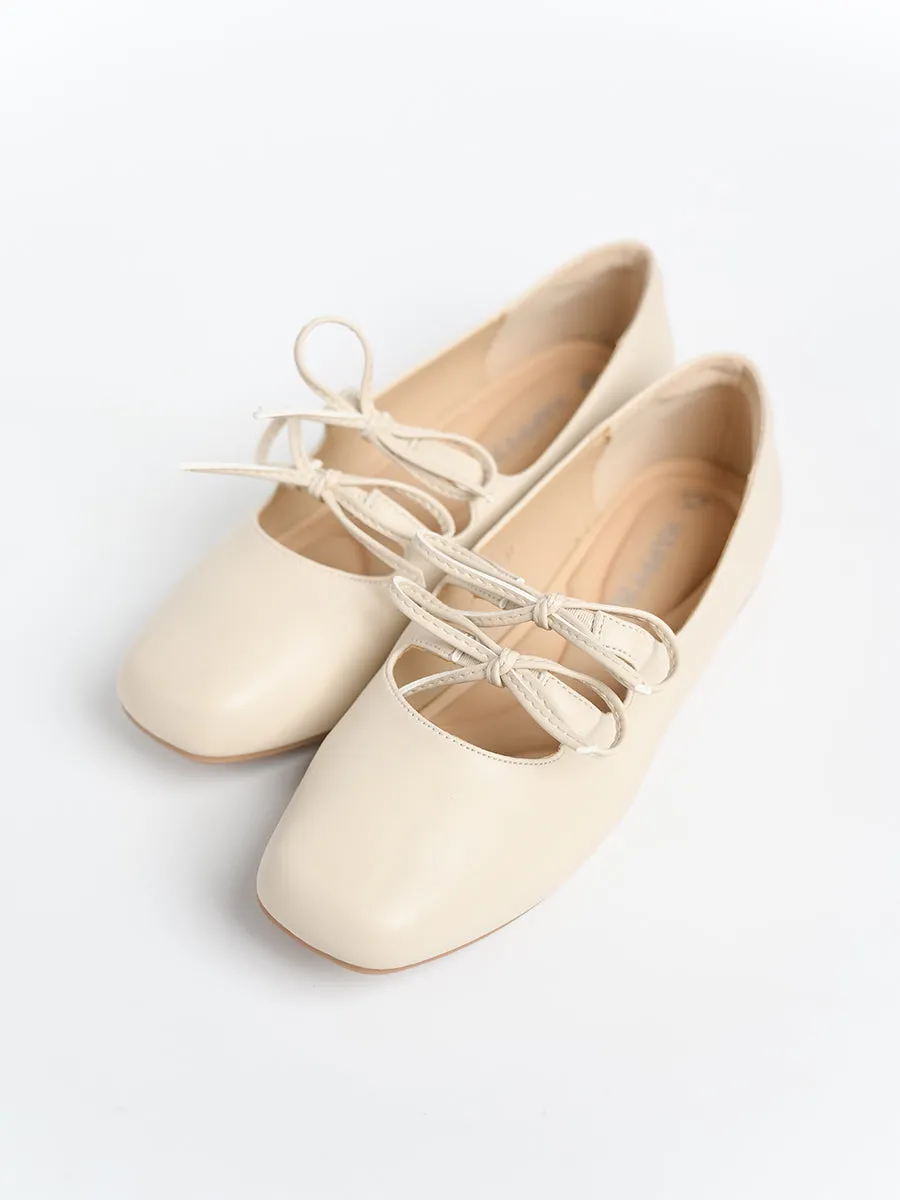 Clara PU Ribbon Flats