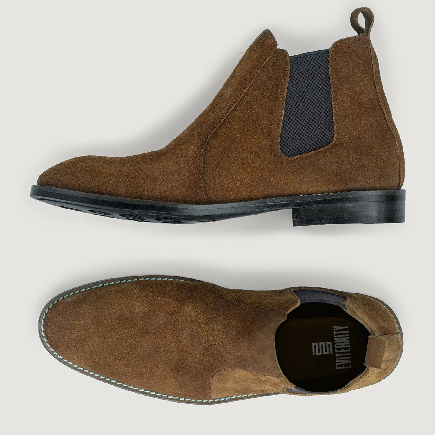 Clarkson Chelsea Brown Suede Leather Boots - StudGuard