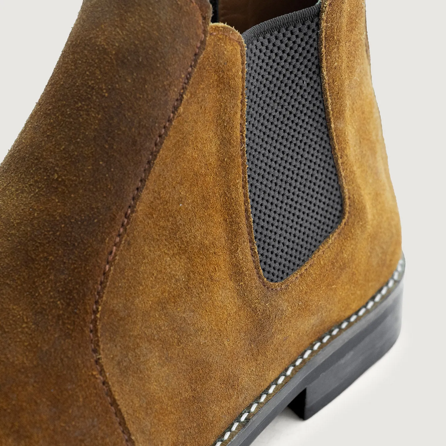 Clarkson Chelsea Brown Suede Leather Boots - StudGuard