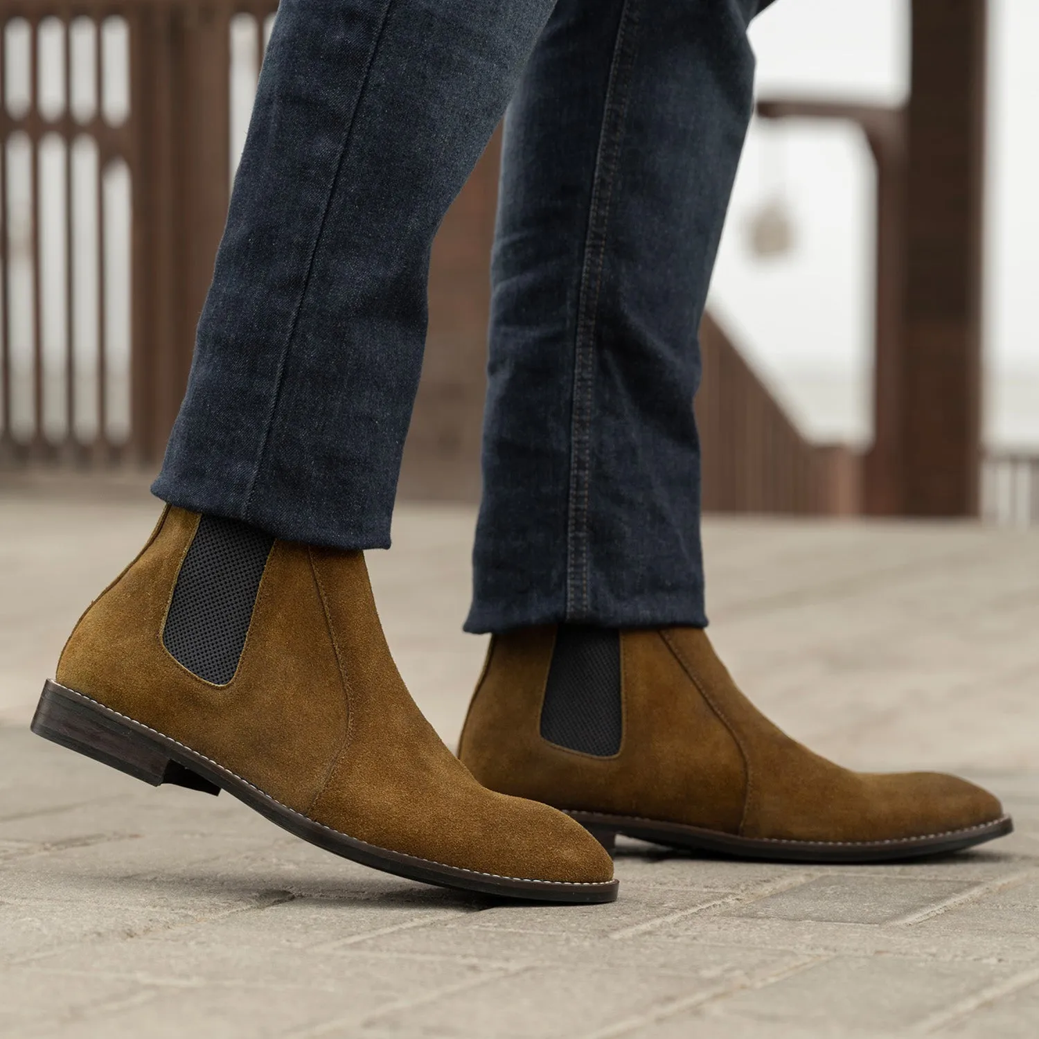 Clarkson Chelsea Brown Suede Leather Boots - StudGuard