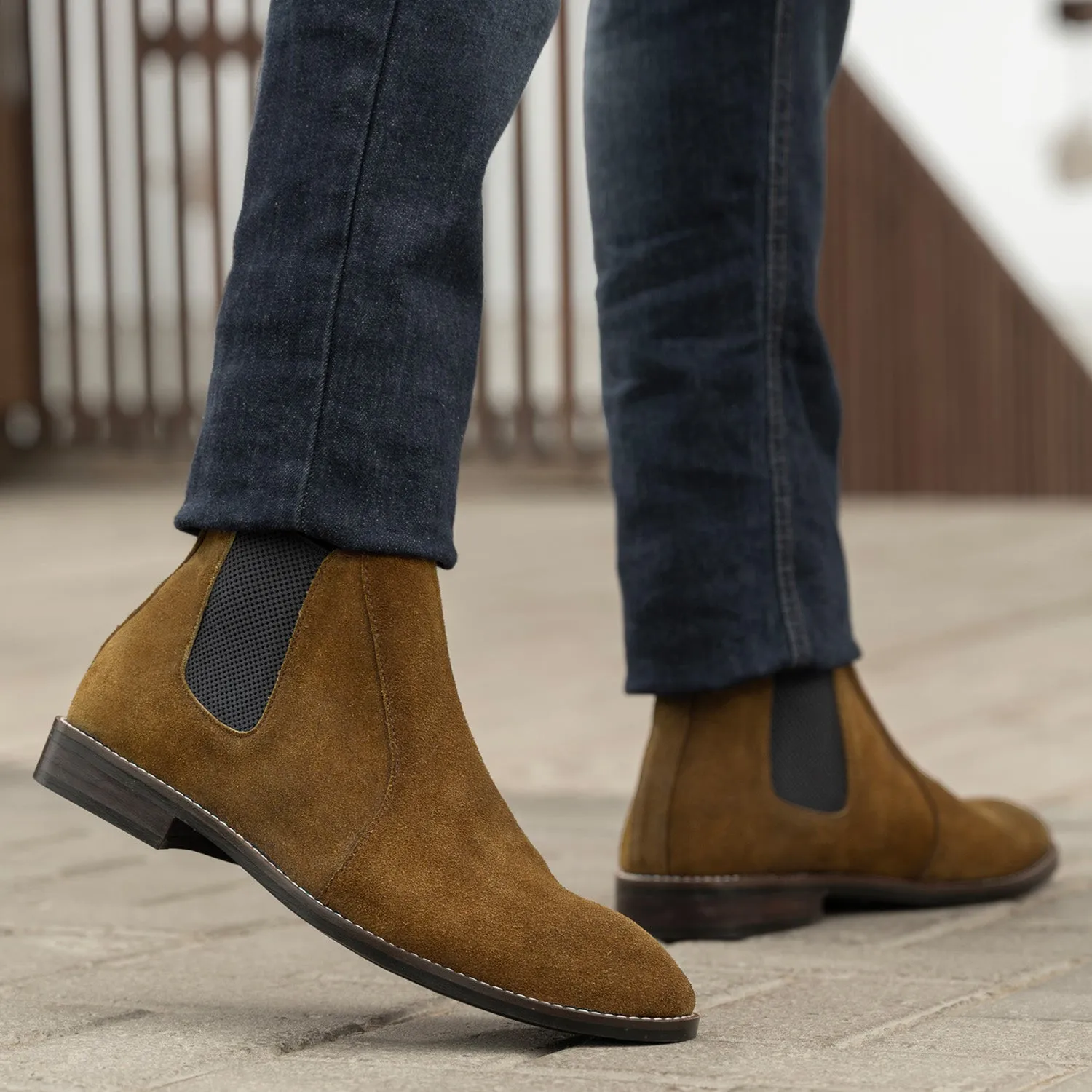 Clarkson Chelsea Brown Suede Leather Boots - StudGuard