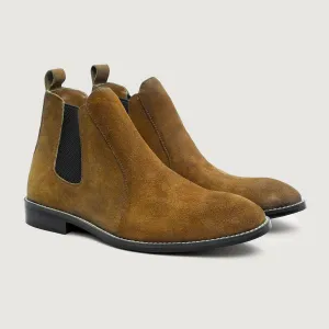 Clarkson Chelsea Brown Suede Leather Boots - StudGuard