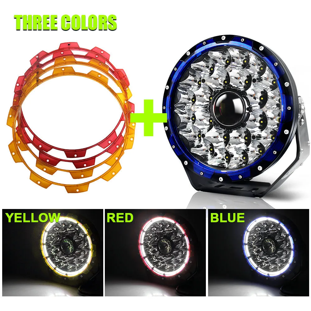 COLIGHT® 9 Inch Offroad Round Driving Lights With 3-Color Halo Rings (Set/2pcs)