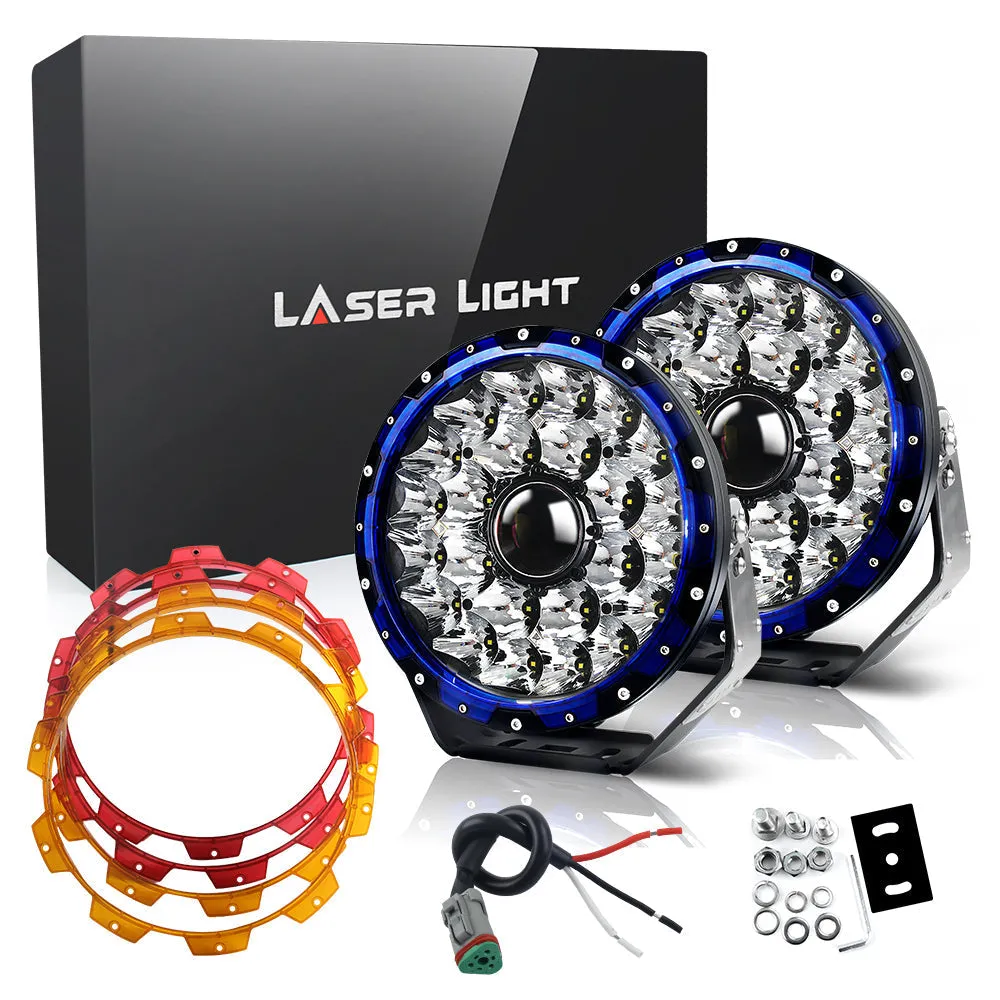 COLIGHT® 9 Inch Offroad Round Driving Lights With 3-Color Halo Rings (Set/2pcs)