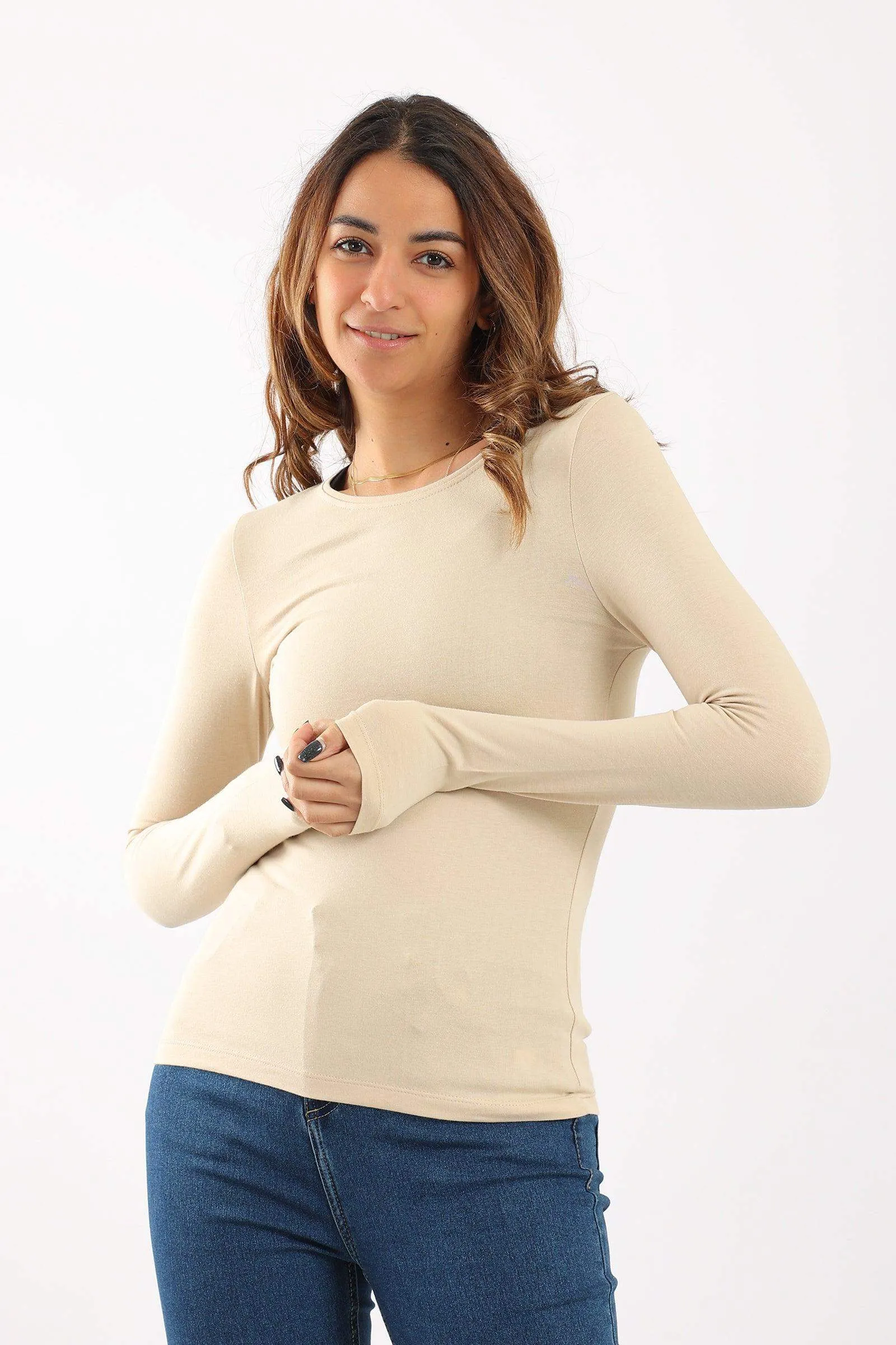 Cotton Round Neck Top