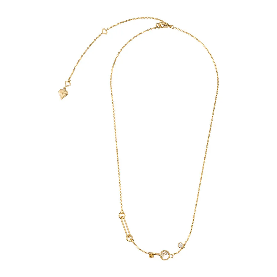 Crescent Key Gold Necklace