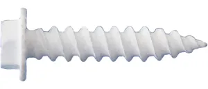 Daggerz 10" x 1" Hex Washer Head White Metal Screws with Serrations Sheet - 6000 Qty