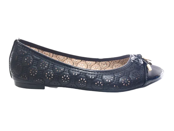 Damen Slipper Halbschuhe Ballerina Loafer Mokassins Slip On Flats Freizeit Black # 25