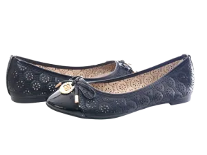 Damen Slipper Halbschuhe Ballerina Loafer Mokassins Slip On Flats Freizeit Black # 25