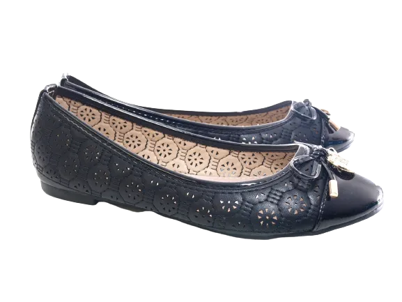 Damen Slipper Halbschuhe Ballerina Loafer Mokassins Slip On Flats Freizeit Black # 25