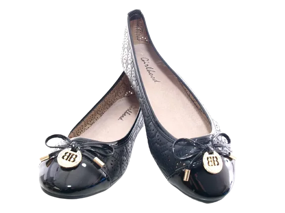 Damen Slipper Halbschuhe Ballerina Loafer Mokassins Slip On Flats Freizeit Black # 25