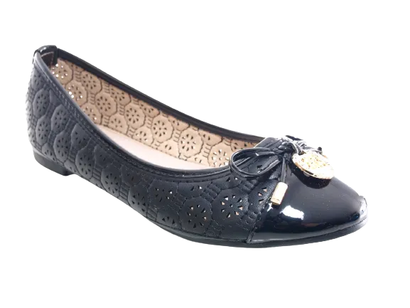 Damen Slipper Halbschuhe Ballerina Loafer Mokassins Slip On Flats Freizeit Black # 25