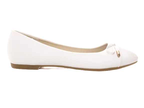 Damen Slipper Halbschuhe Ballerina Loafer Mokassins Slip On Flats Freizeit White # 10105