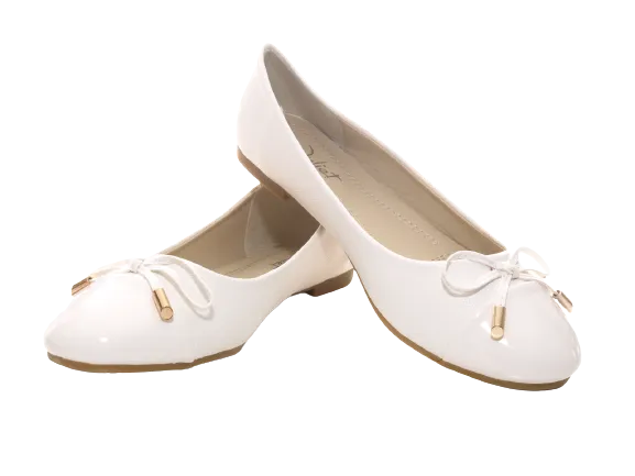 Damen Slipper Halbschuhe Ballerina Loafer Mokassins Slip On Flats Freizeit White # 10105