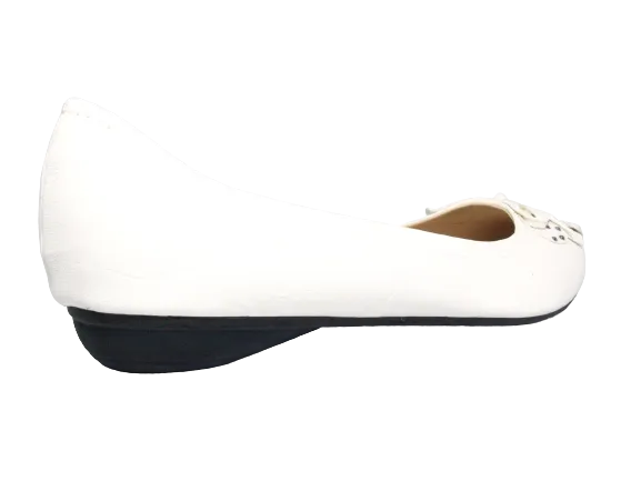 Damen Slipper Halbschuhe Ballerina Loafer Mokassins Slip On Flats Freizeit White # 102