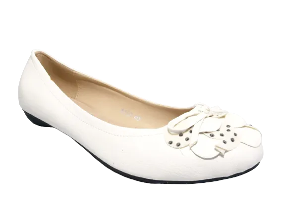 Damen Slipper Halbschuhe Ballerina Loafer Mokassins Slip On Flats Freizeit White # 102