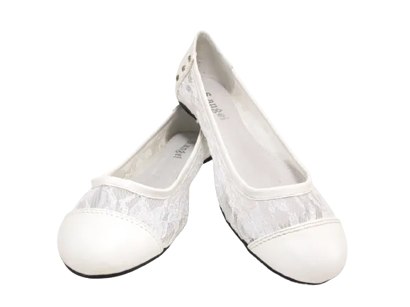 Damen Slipper Halbschuhe Ballerina Loafer Mokassins Slip On Flats Freizeit White # 298