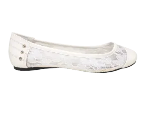 Damen Slipper Halbschuhe Ballerina Loafer Mokassins Slip On Flats Freizeit White # 298