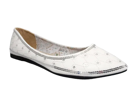 Damen Slipper Halbschuhe Ballerina Loafer Mokassins Slip On Flats Freizeit White # 688-22